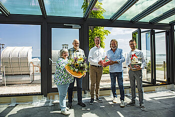 Otten Gastro Referenz Hof Sierksdorf Wintergarten Akzent Plus Glas-Faltwand Highline
