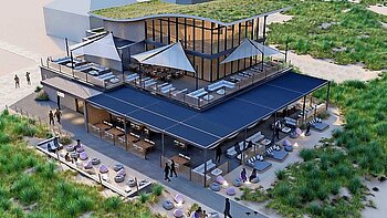 Otten Gastro Referenz Beach Club Terrassendach Solarlux SDL Atrium