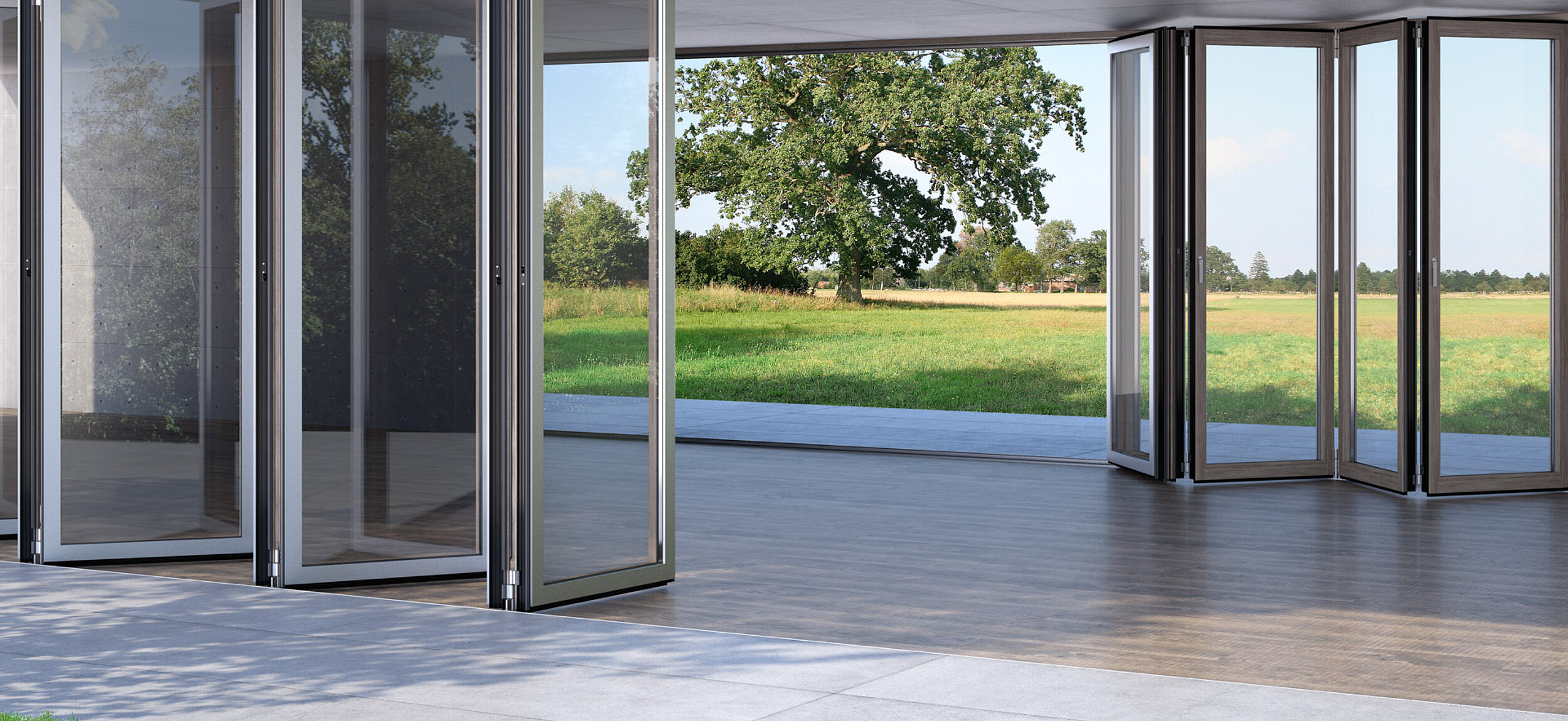 Otten Gastro Glasfassaden Solarlux Glas-Faltwand Combiline