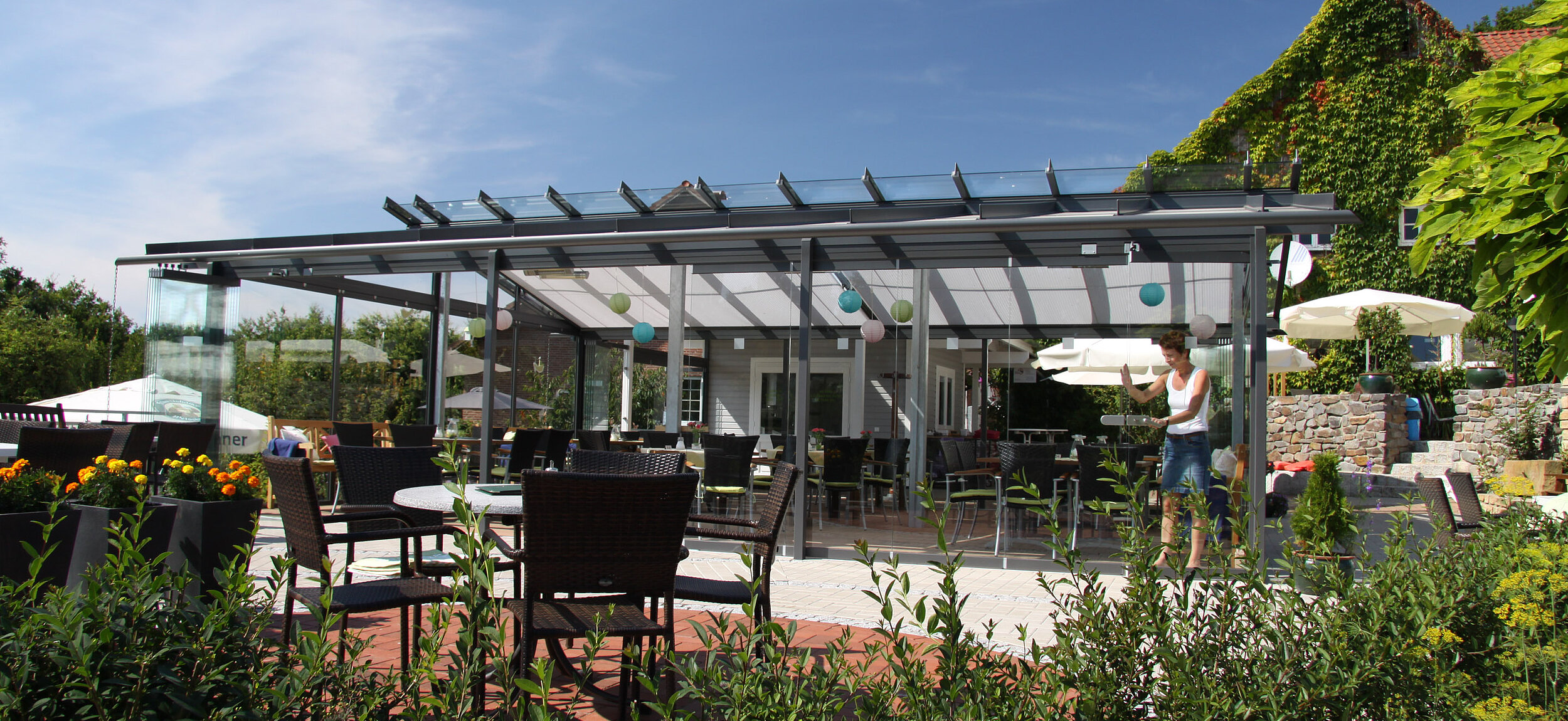 Otten Gastro Terrassendach Glasdach Solarlux SDL Atrium